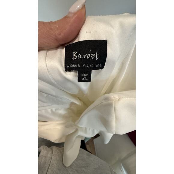 Bardot Camellia Ivory One Shoulder Strap Ruffle Sheath Dress Size US 4 1791 - Picture 10 of 11